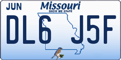 MO license plate DL6J5F