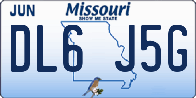 MO license plate DL6J5G