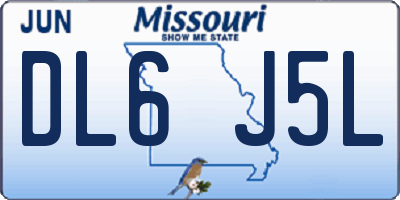 MO license plate DL6J5L