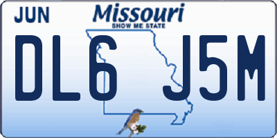 MO license plate DL6J5M
