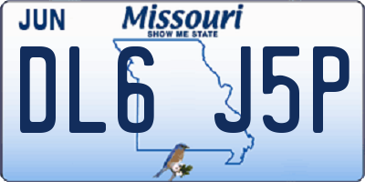 MO license plate DL6J5P