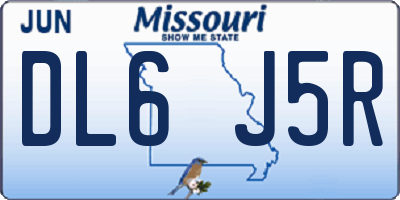 MO license plate DL6J5R