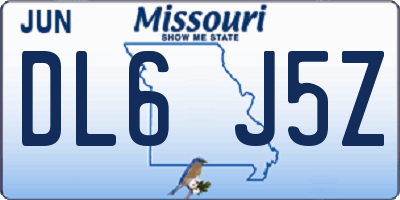 MO license plate DL6J5Z