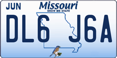 MO license plate DL6J6A
