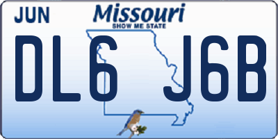 MO license plate DL6J6B