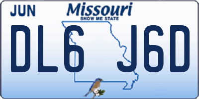MO license plate DL6J6D