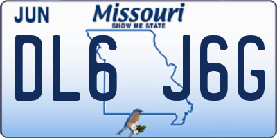 MO license plate DL6J6G
