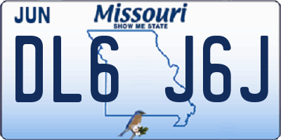 MO license plate DL6J6J