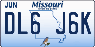 MO license plate DL6J6K