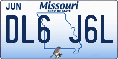 MO license plate DL6J6L