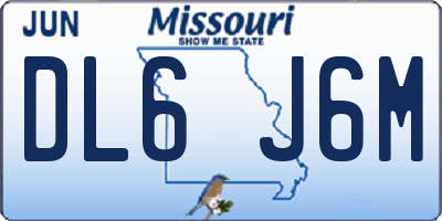 MO license plate DL6J6M