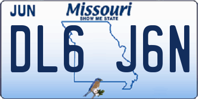 MO license plate DL6J6N