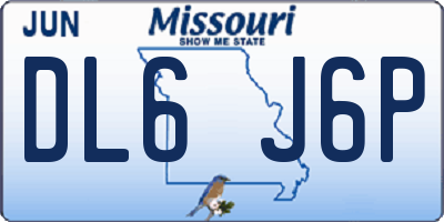 MO license plate DL6J6P