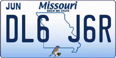 MO license plate DL6J6R