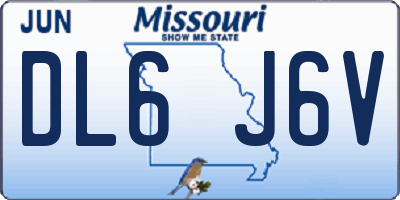 MO license plate DL6J6V