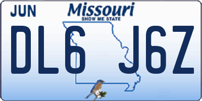 MO license plate DL6J6Z