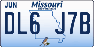 MO license plate DL6J7B