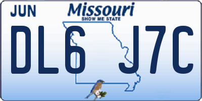 MO license plate DL6J7C