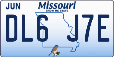 MO license plate DL6J7E