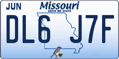 MO license plate DL6J7F