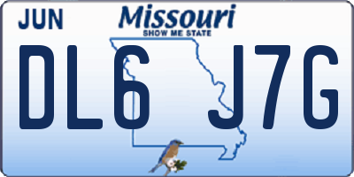 MO license plate DL6J7G