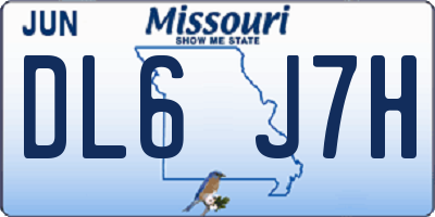 MO license plate DL6J7H