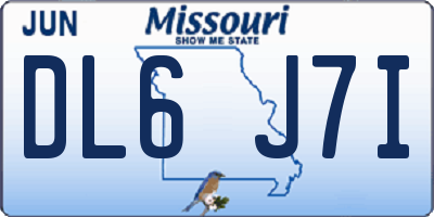 MO license plate DL6J7I