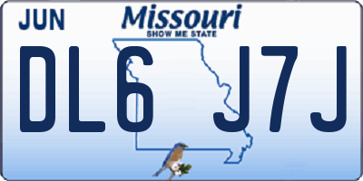 MO license plate DL6J7J