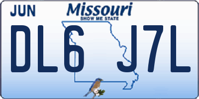 MO license plate DL6J7L