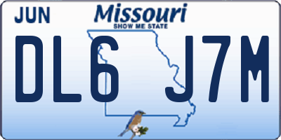 MO license plate DL6J7M