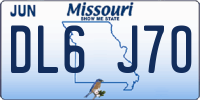 MO license plate DL6J7O