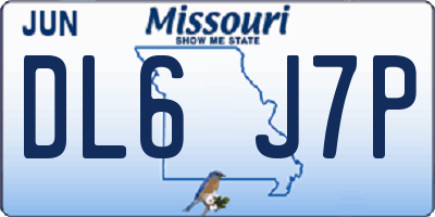 MO license plate DL6J7P