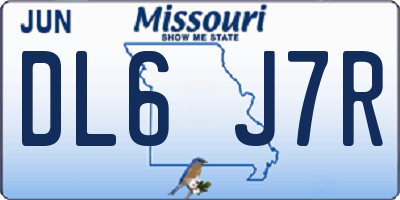 MO license plate DL6J7R