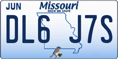 MO license plate DL6J7S