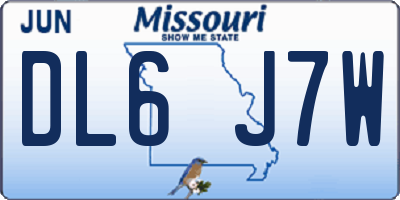 MO license plate DL6J7W