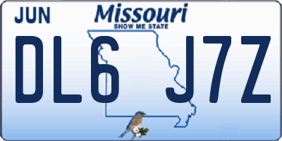 MO license plate DL6J7Z
