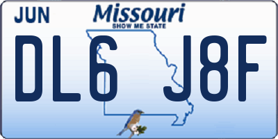 MO license plate DL6J8F