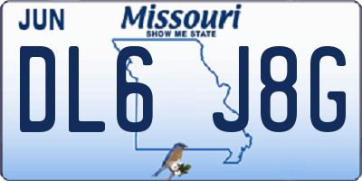 MO license plate DL6J8G