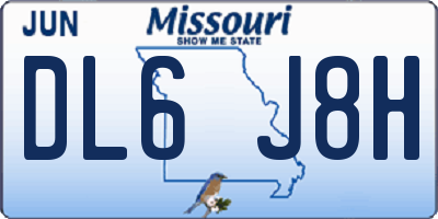 MO license plate DL6J8H