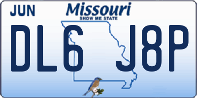 MO license plate DL6J8P