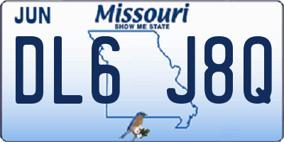 MO license plate DL6J8Q