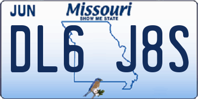 MO license plate DL6J8S