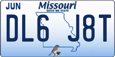 MO license plate DL6J8T