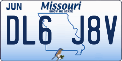 MO license plate DL6J8V