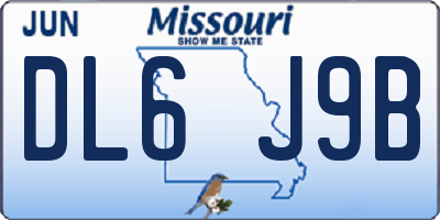 MO license plate DL6J9B