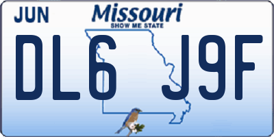 MO license plate DL6J9F