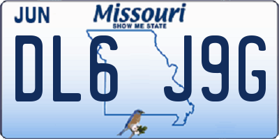 MO license plate DL6J9G