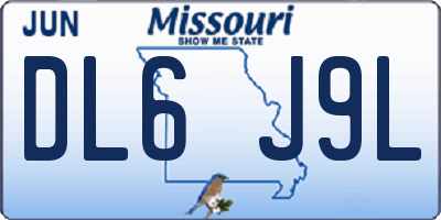 MO license plate DL6J9L
