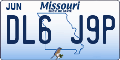 MO license plate DL6J9P