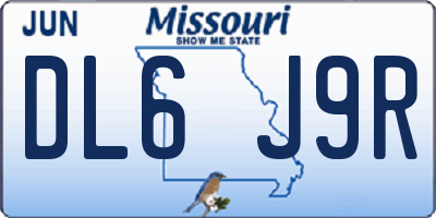 MO license plate DL6J9R